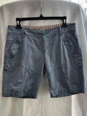 Free People Linen Blend Convertible Bermuda Short | Dusty Blue | Sz 6